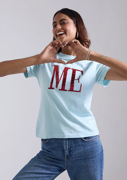 Reversible Sequin T-shirt (Blue)