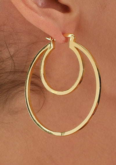 Round rim hoop earrings for women