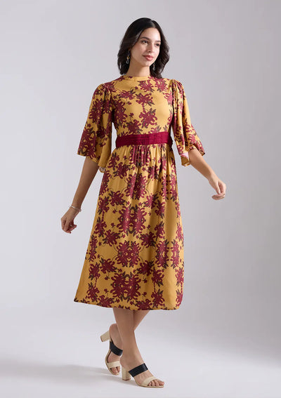 Shibumi Viscose Printed A line Dress price for women at IshqME