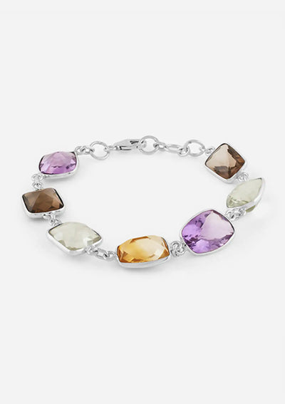 Silver gemstone bracelet for women