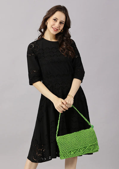 Women's accessories green malai dori sling bag