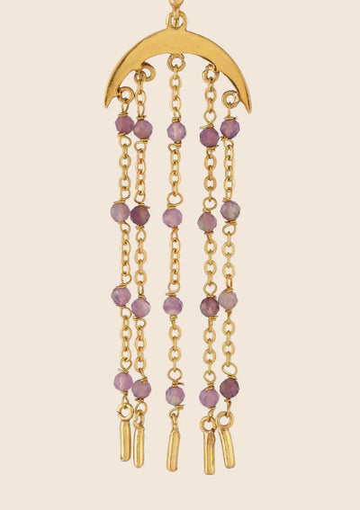 Statement amethyst bead earrings for women