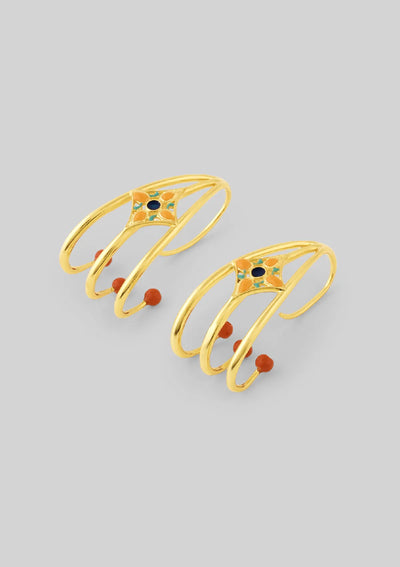 Statement enamel tri-hoop earrings for women online