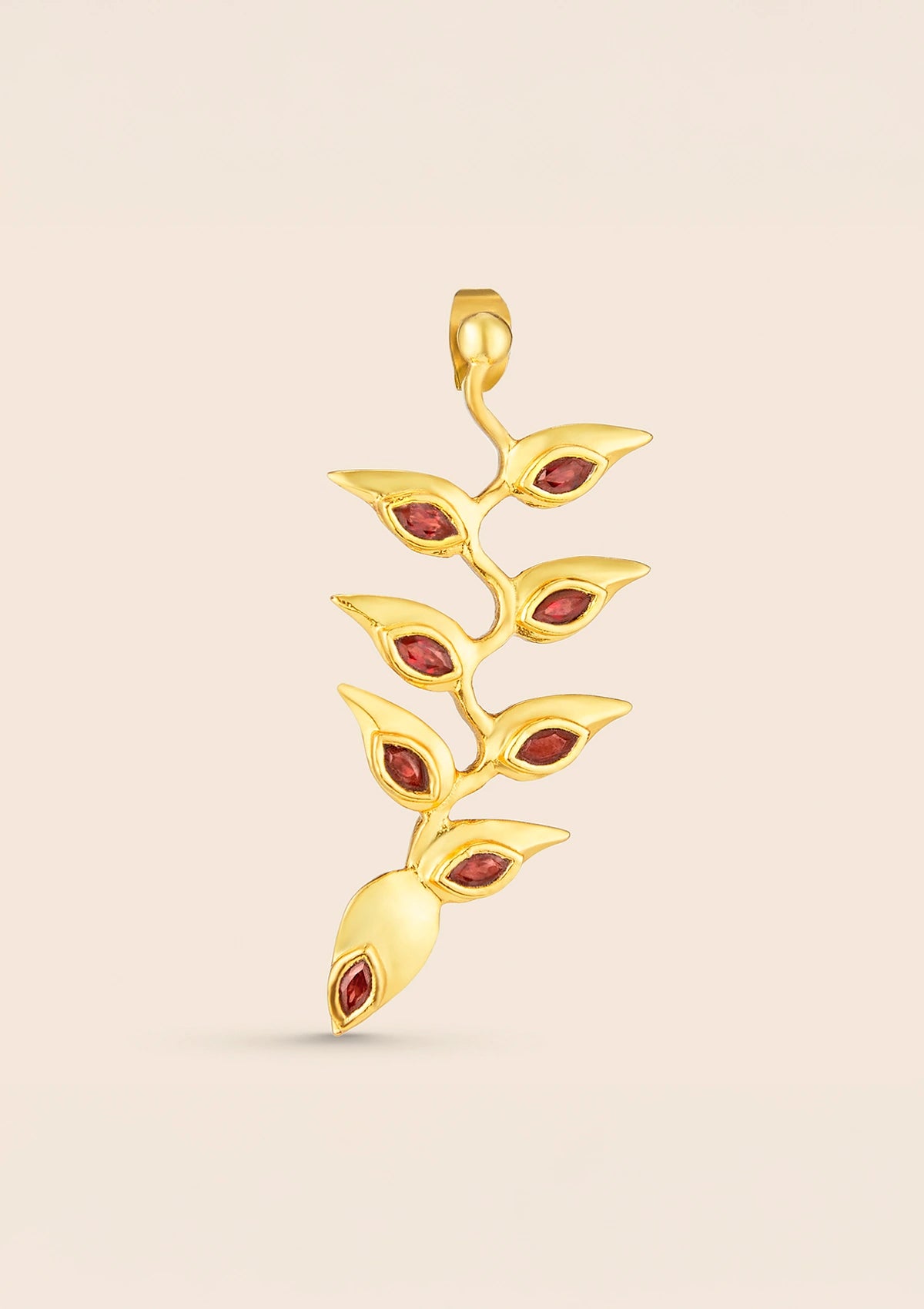 Statement heliconia garnet dangle earrings for women