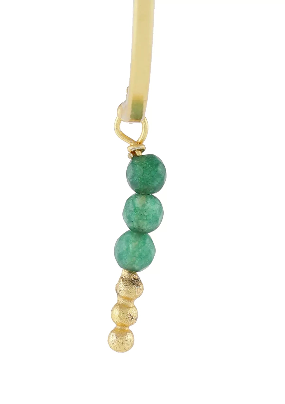 Statement gold plated jade drop earrings for women