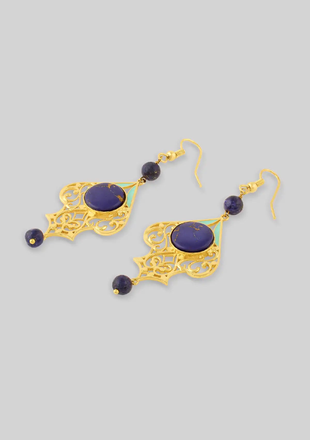 Statement lapis lazuli dangle earrings for women