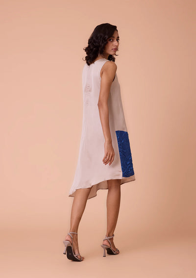 Inanna Asymmetrical Hem - Textured Applique Dress