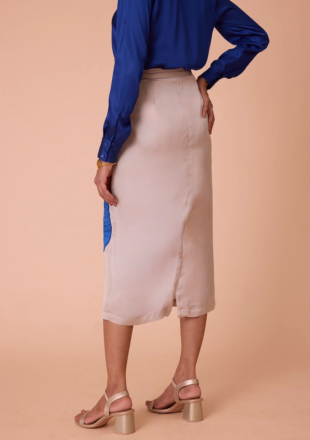 Buy Inanna Textured Applique Fitted Midi Skirt