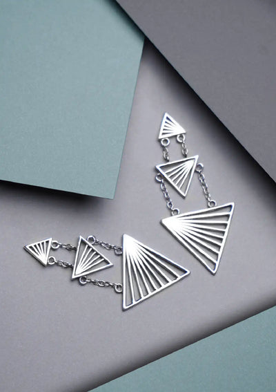 Tiered Triangle Dangler Earring