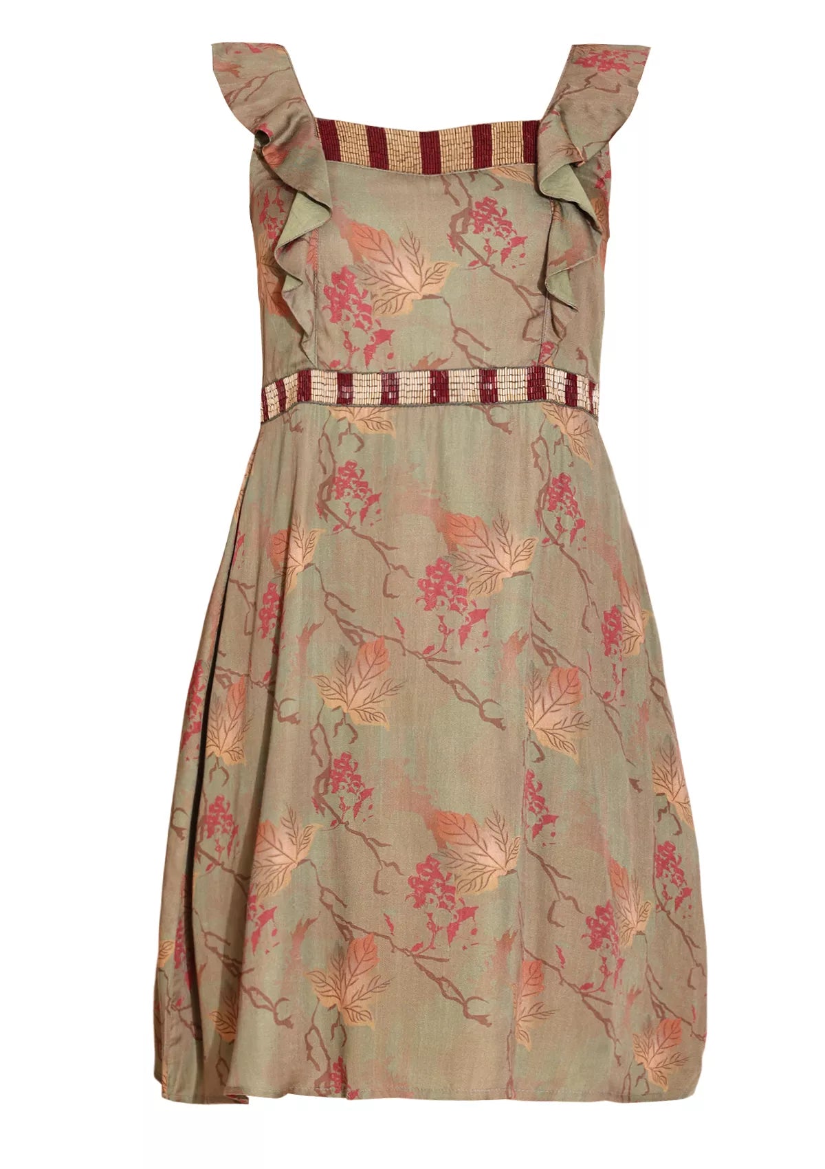 Verdant Veil Green Embellished Midi Dress online for women at IshqME