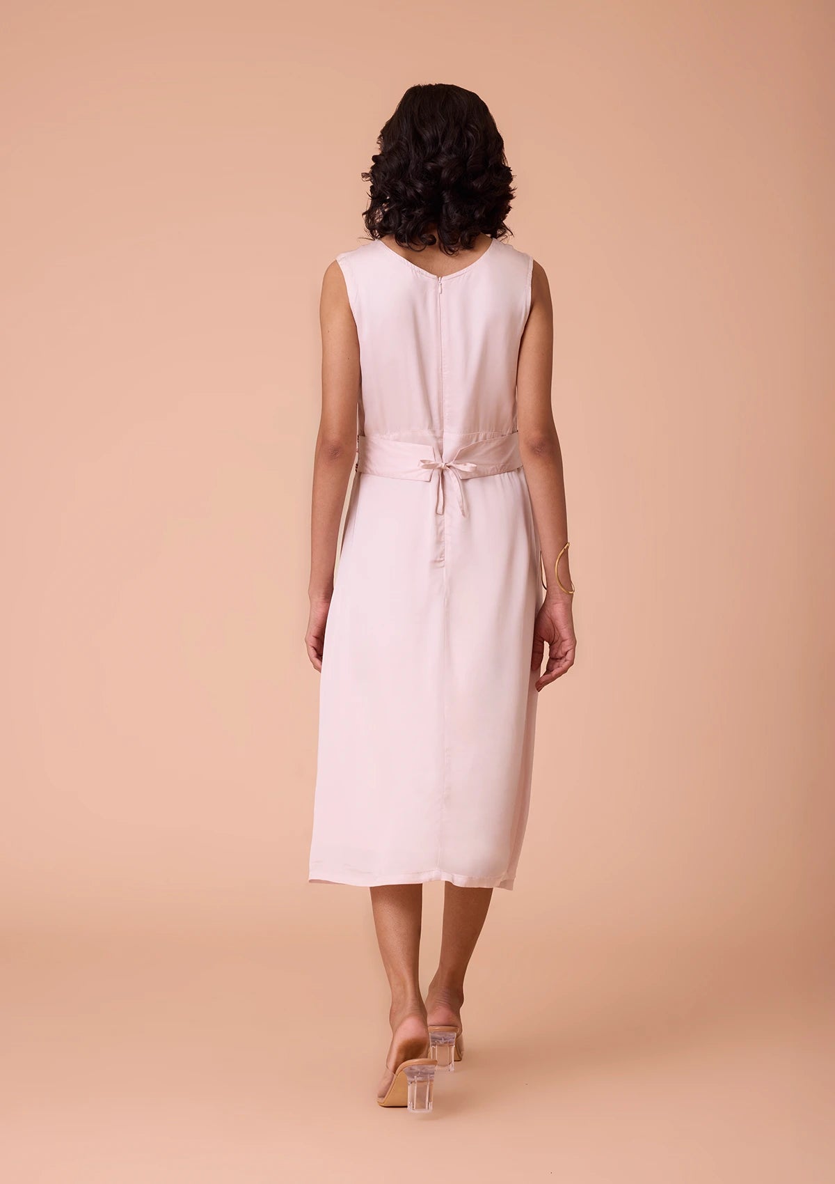 Buy Nymara Applique and Embroidered Waist Band Viscose Satin Dress