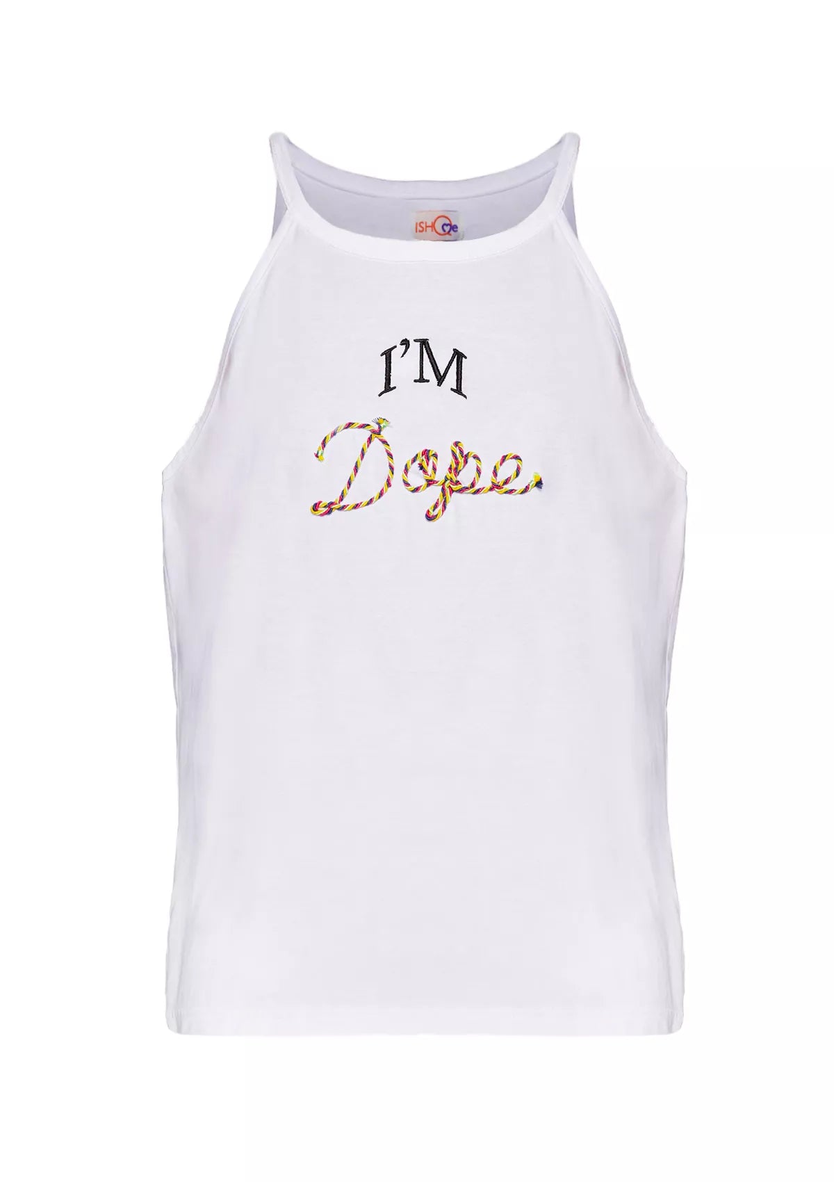 White Sleeveless t-shirt price online at IshqME