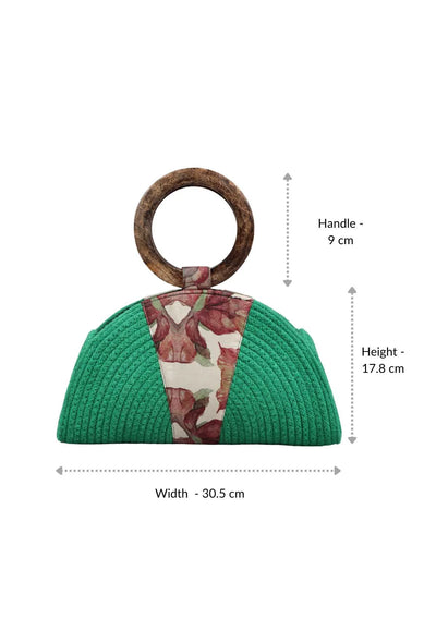 Women's printed scarf hand braided clutch bag
