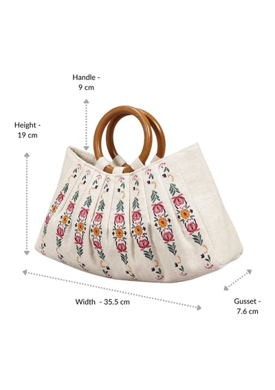 Women's vintage embroidered handheld clutch bag