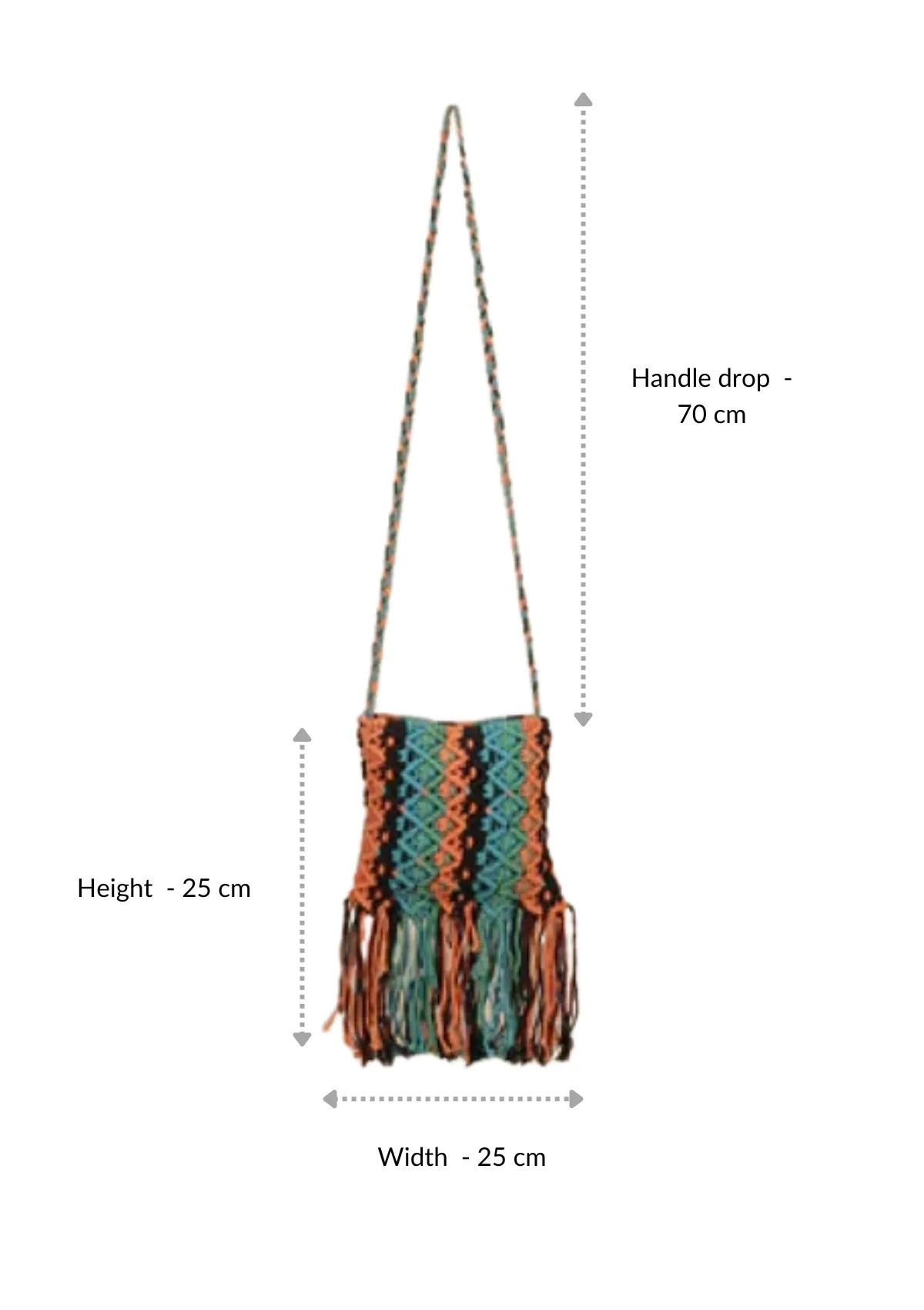 Women's macrame tassels crossbody bag