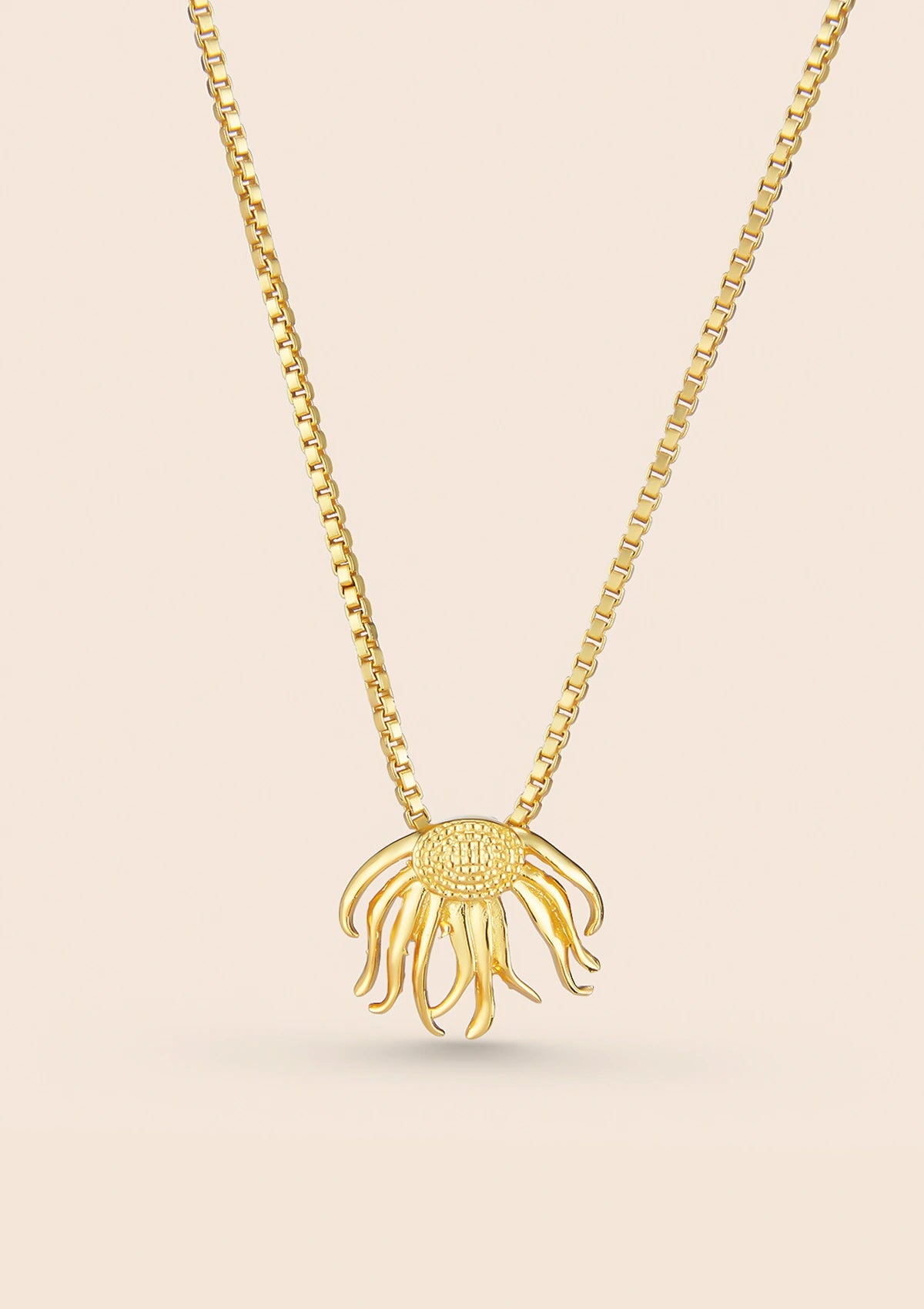 Women's gold plated delicate flower pendant necklace