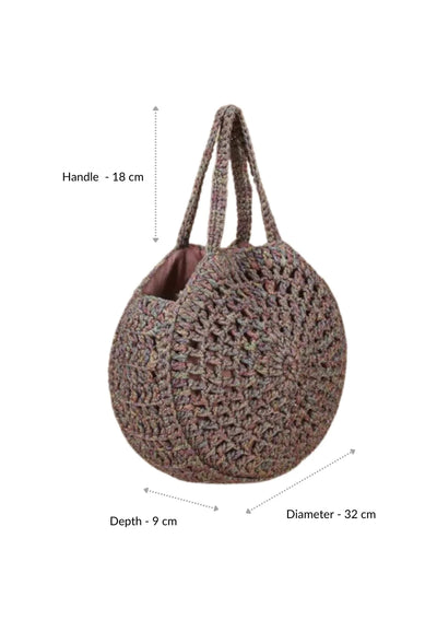 Women's multicolour crochet handbag