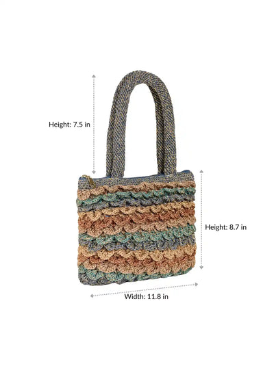 Women's metallic crochet mini bag