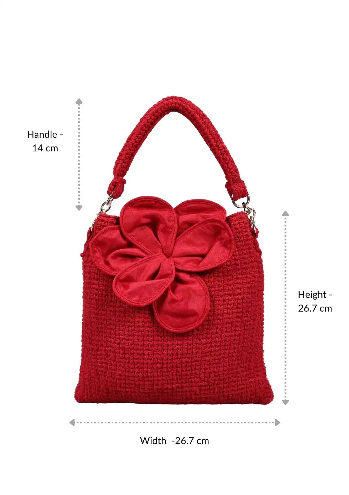 Women's red crochet mini bag