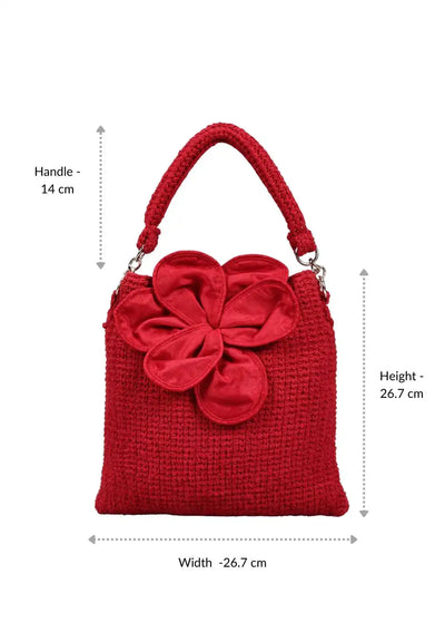 Women's red crochet mini bag