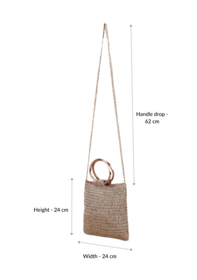 Women's shimmering crochet metallic party party bag