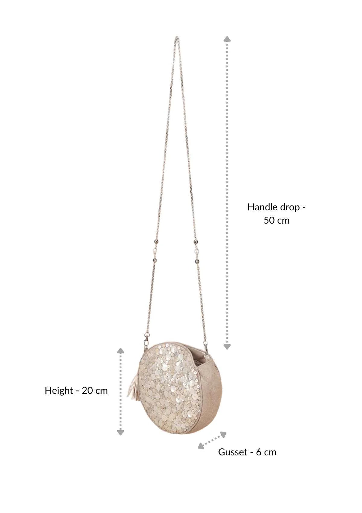 Women's sparkling mother of pearls party bag
