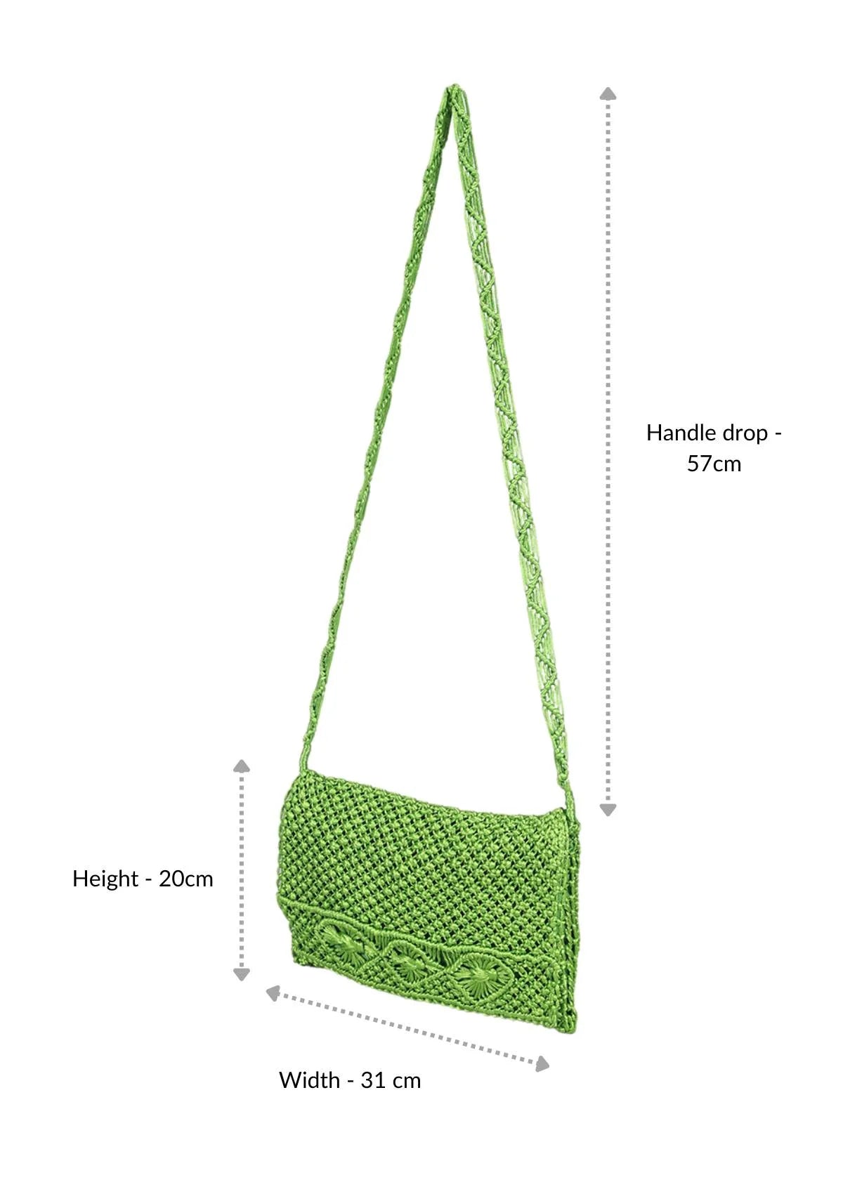 Women's green malai dori sling bag