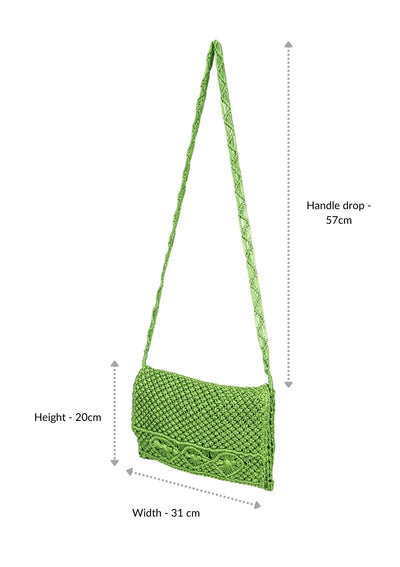 Women's green malai dori sling bag