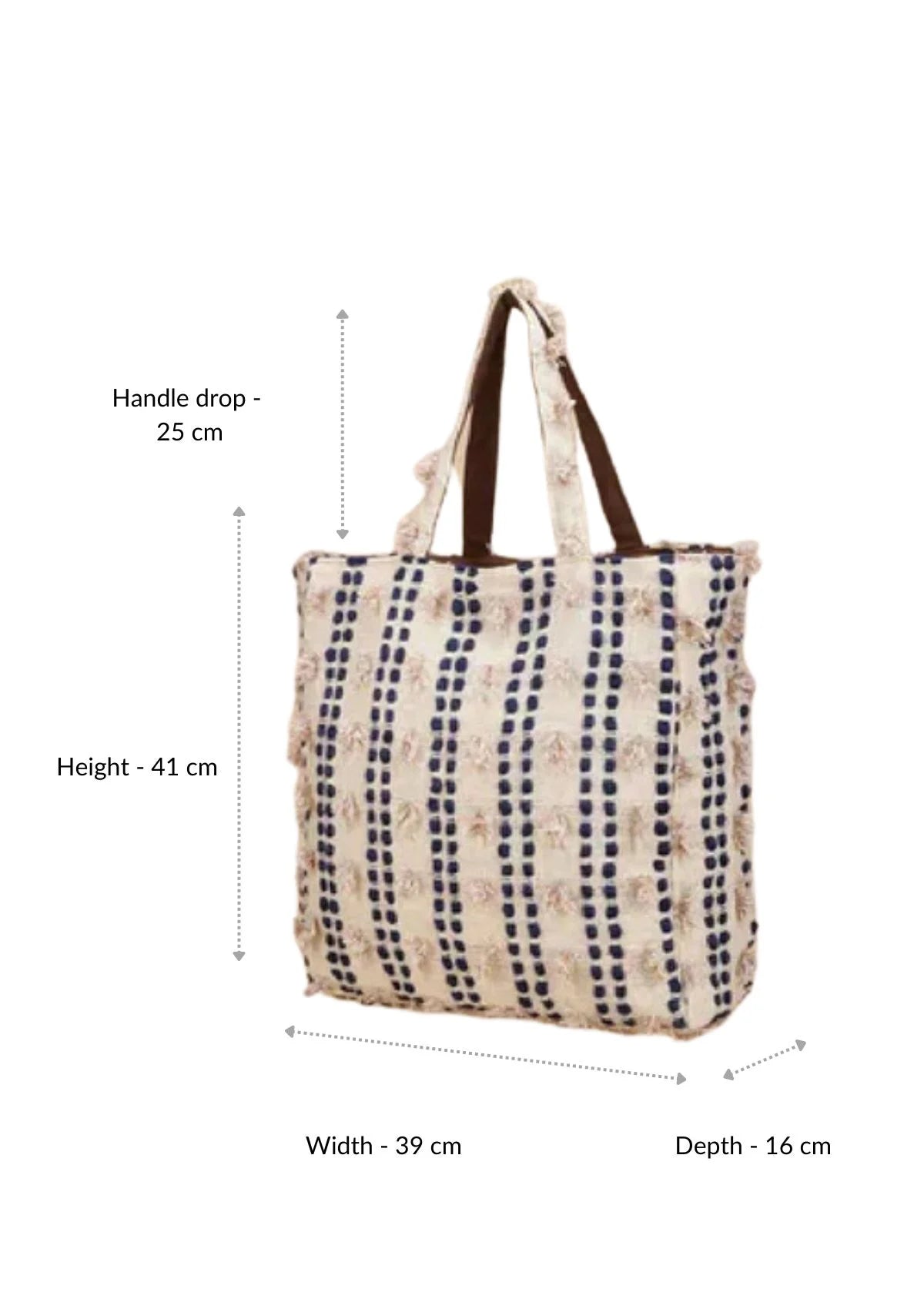 Women's beige handcrafted tote bag