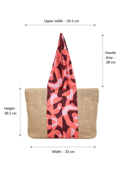 Women's jute mini tote bag