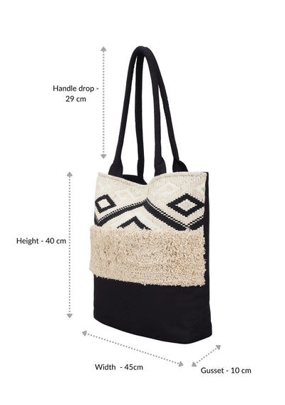 Women's monochrome elegant tote bag