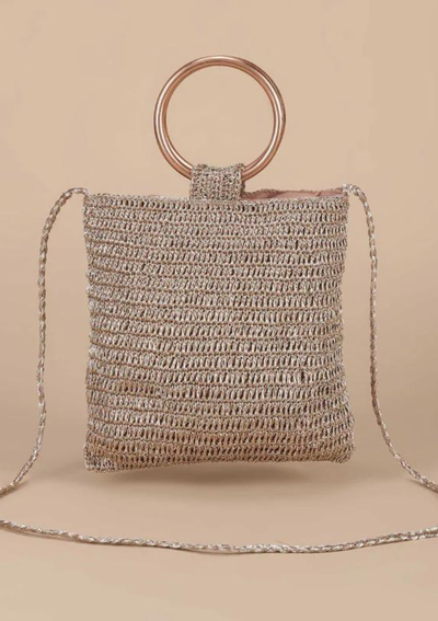 Shimmering Crochet Metalic Party Bag