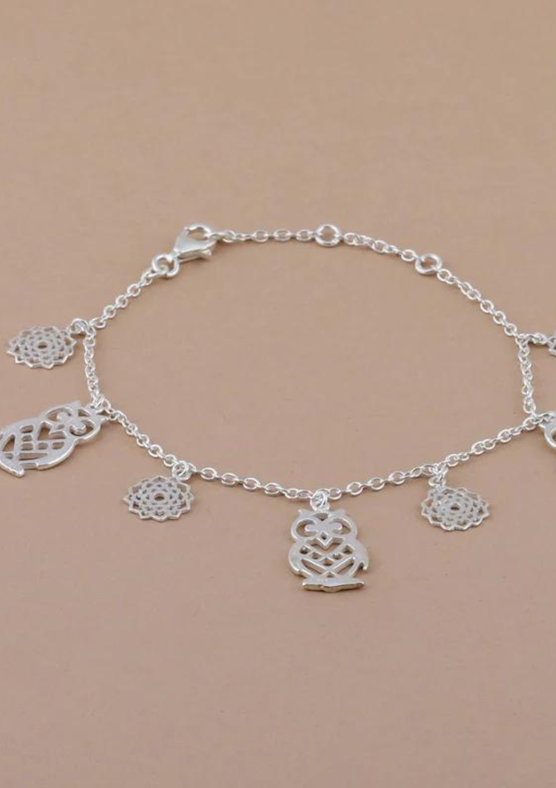Thai Coin Sterling Silver Charm Bracelet | The Elephant Story