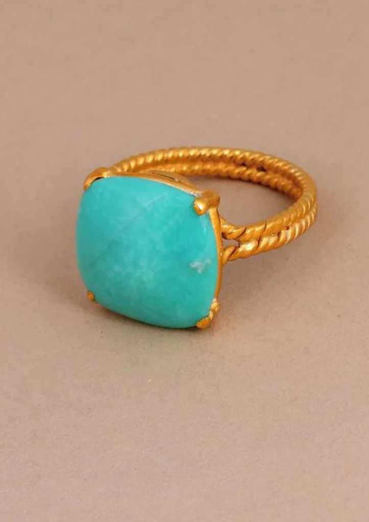 Turquoise Studded Silver Ring