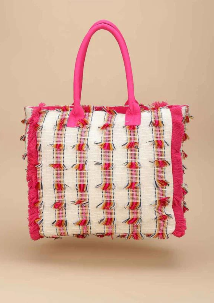 Acrylic Fringed Handcrafted Tote Bag