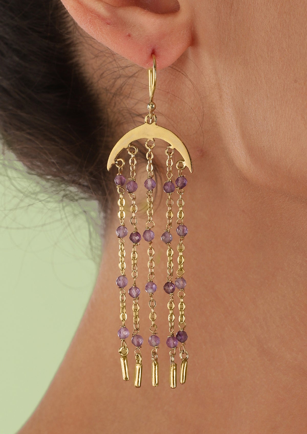 Amethyst Beads Earring - IshqMe