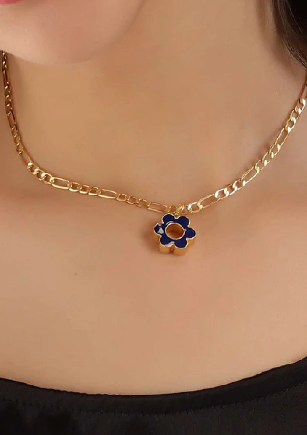 Neon Daisy Flower Pendant (Blue and Orange)