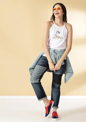 White Sleeveless T-Shirt
